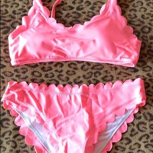 Pink scalloped bikini